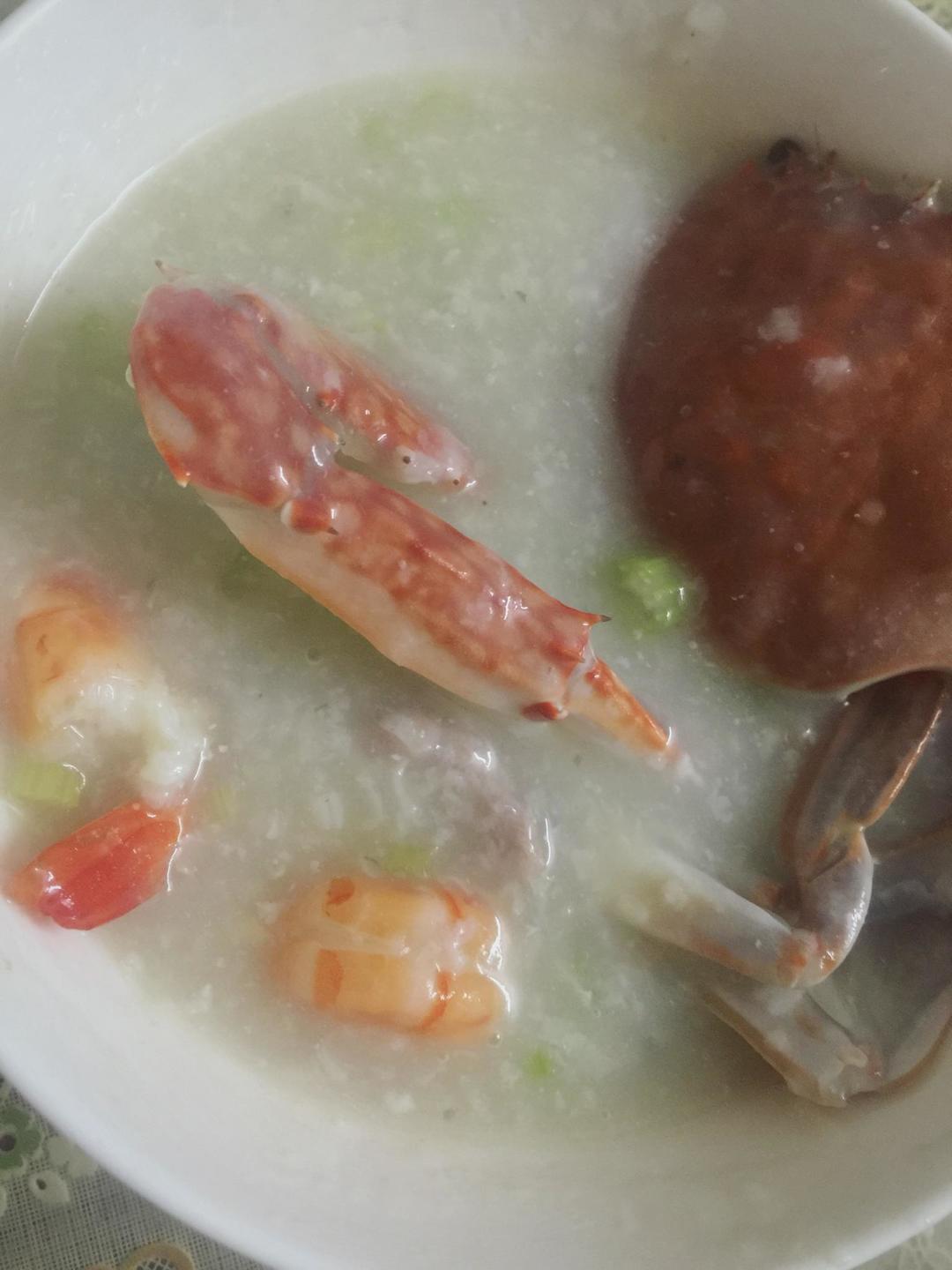 虾蟹海鲜粥的做法