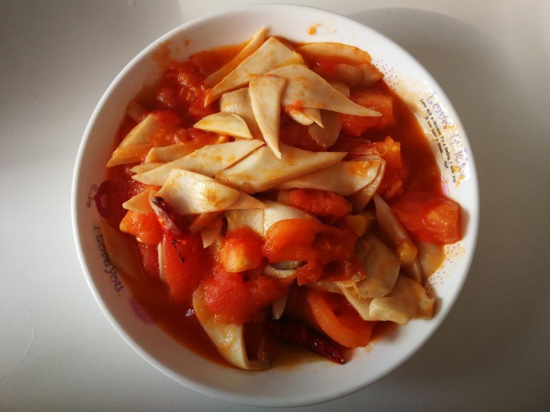 西红柿炒杏鲍菇