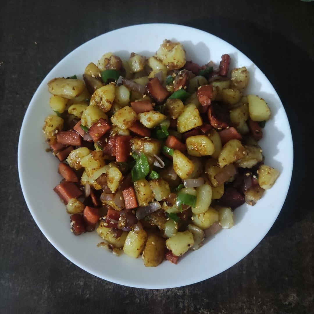 烧烤风味的土豆小香肠