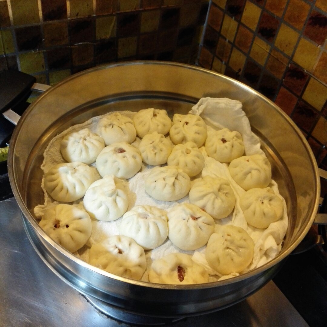 用面包机和面做包子