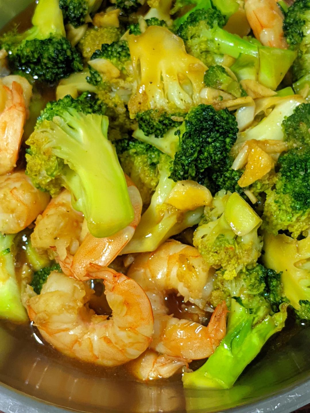 减肥去脂的西兰花炒虾仁