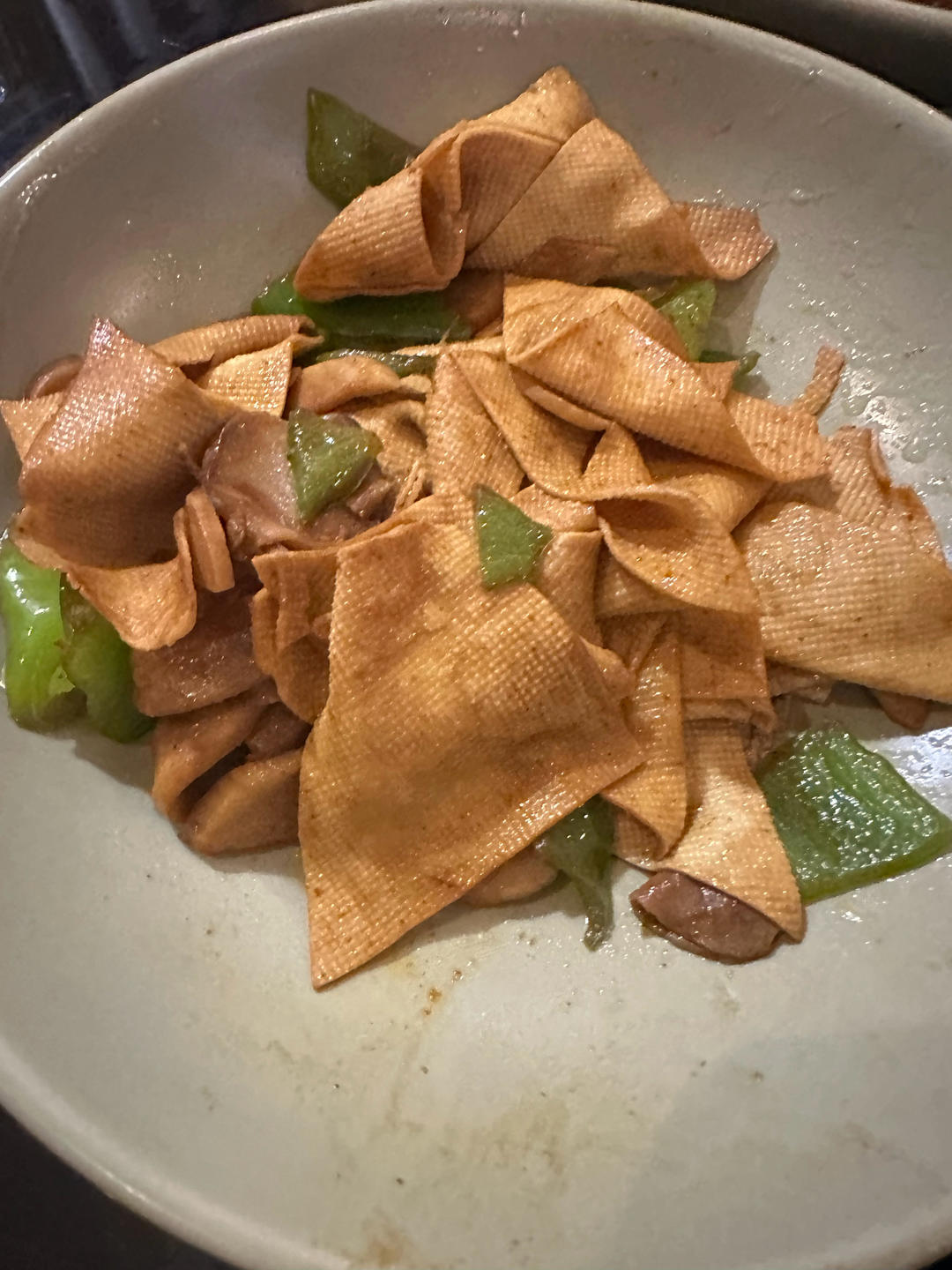 青椒炒豆皮