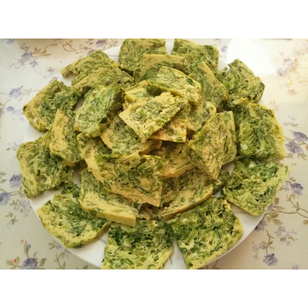 蘸汁菠菜鸡蛋糕——春季养生多吃菠菜