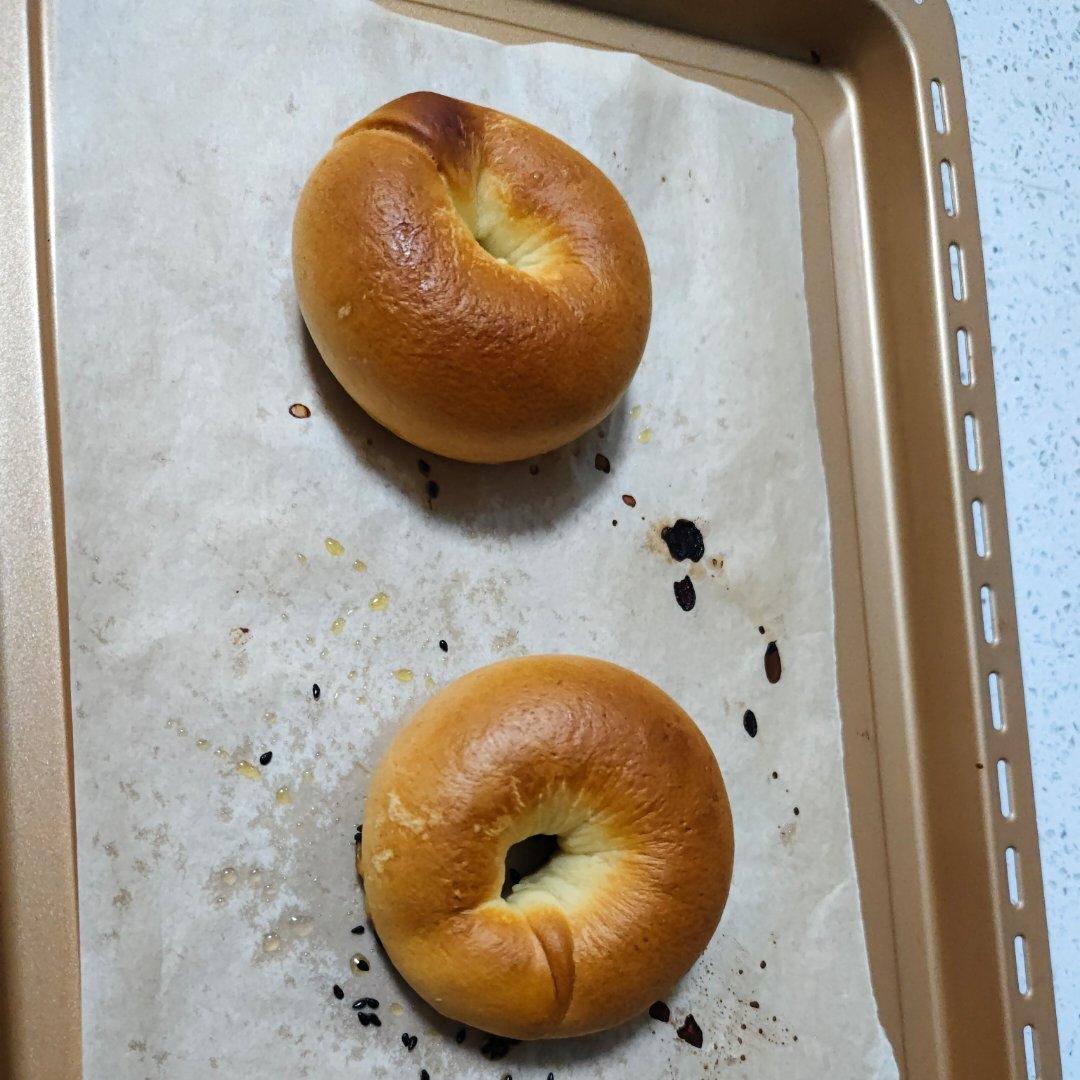 巨好用的贝果配方🔥无油低糖黑芝麻贝果