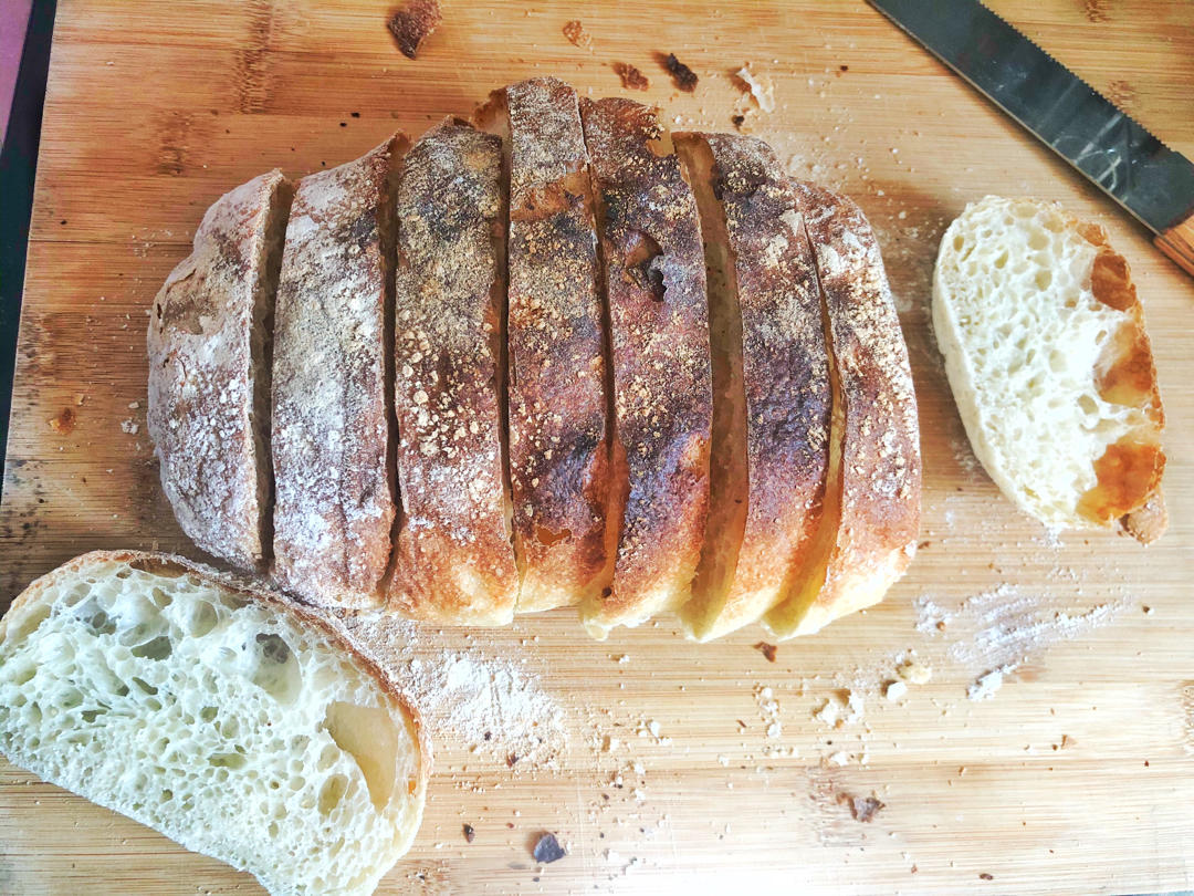 零机器免揉|徒手做出漂亮大气孔欧包|恰巴塔Ciabatta