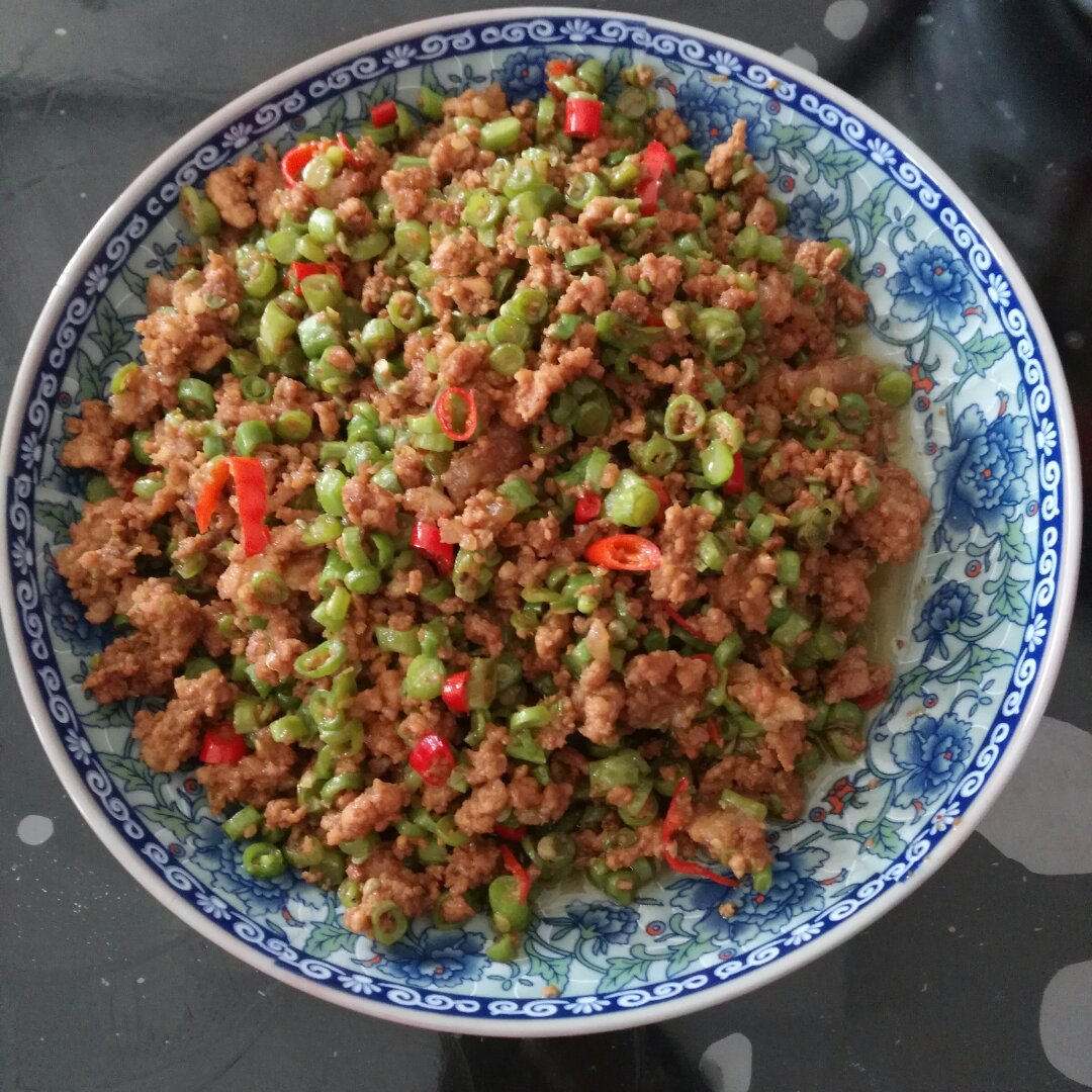 肉沫豆角下饭菜