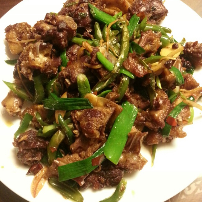 公仔思乐冰做的干煸鸭