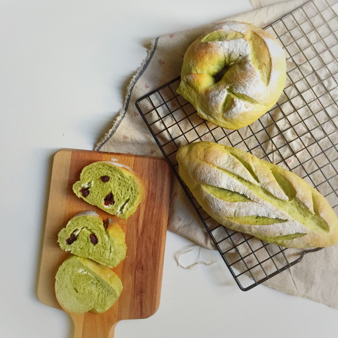 抹茶蜜豆乳酪软欧