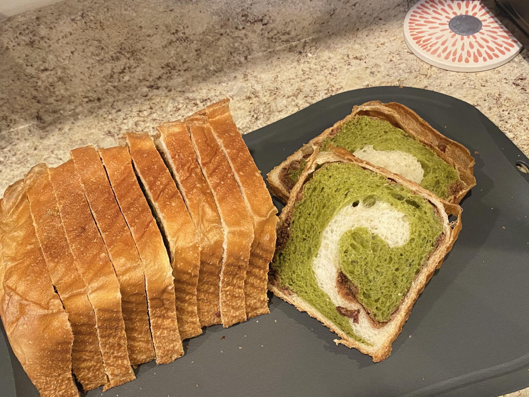 最正宗的日式抹茶红豆吐司