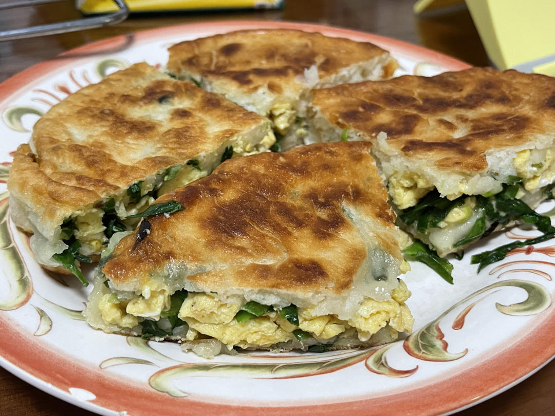 不用揉面的发面韭菜饼