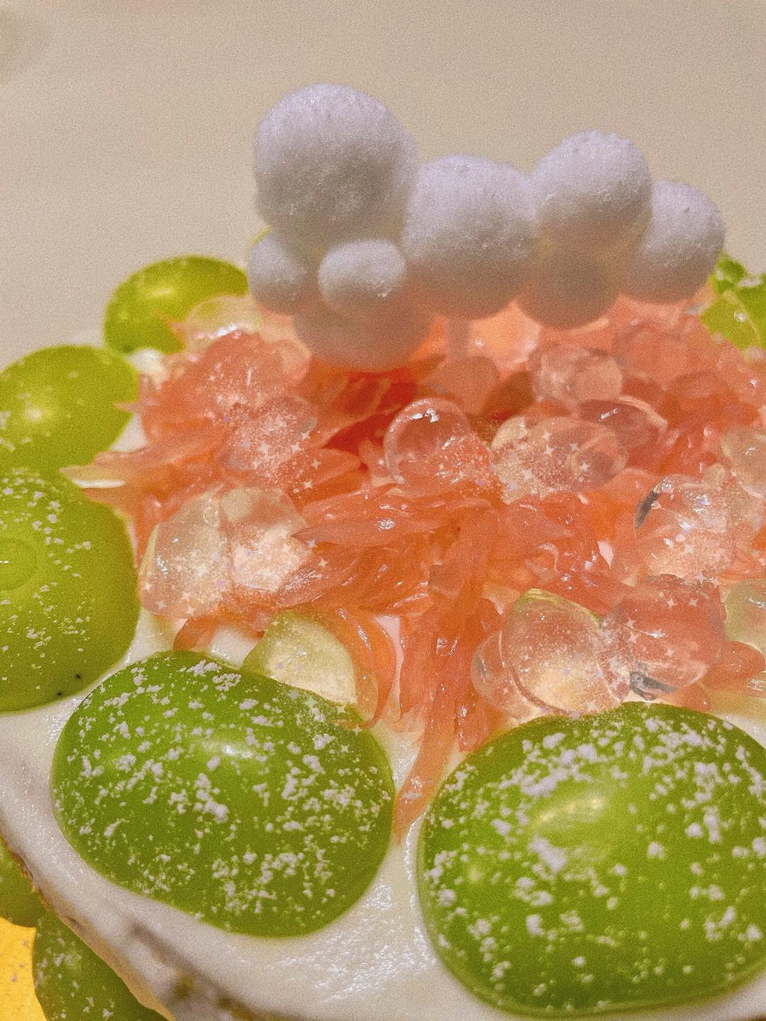 青提波子汽水(青提柚子啵啵蛋糕)的做法