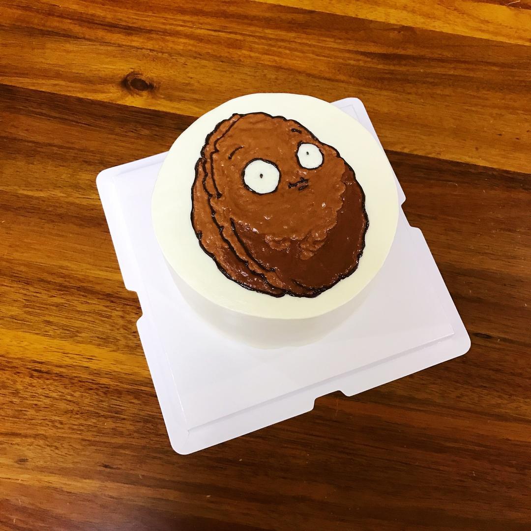 手绘奶油生日蛋糕（植物大战僵尸向日葵版）