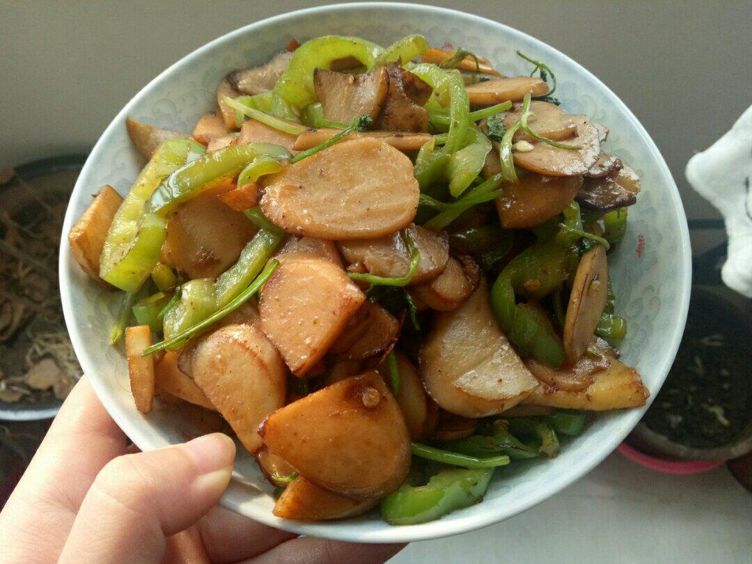 青椒杏鲍菇炒甜香肠