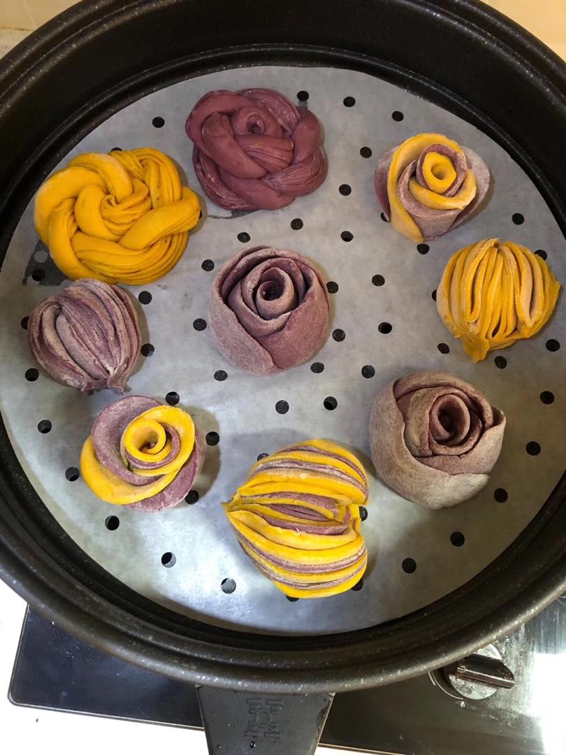 菠菜汁心形馒头 花卷（一次性发酵超治愈）