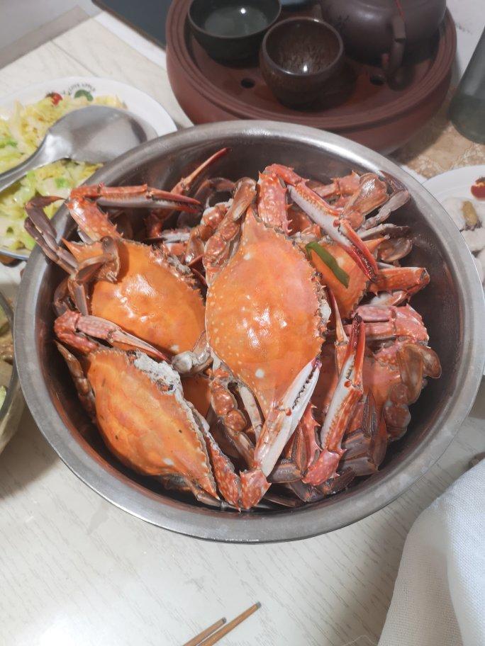 微雨醉初醒做的水煮梭子蟹