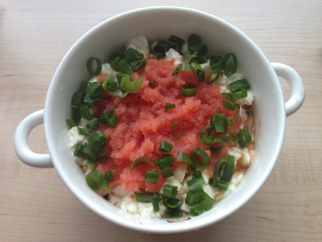 花的懒人料理之明太子豆腐丼