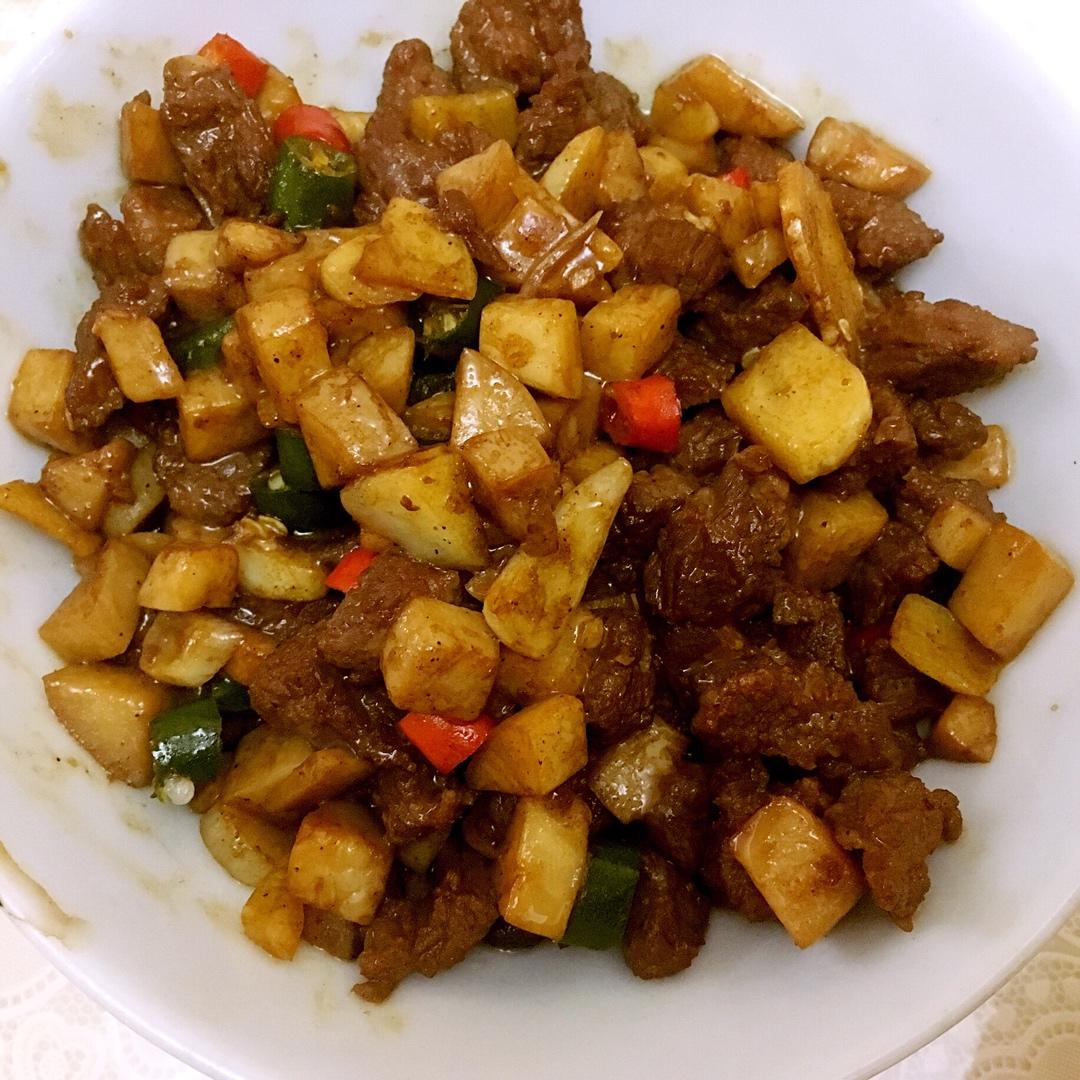 黑椒杏鲍菇牛肉粒