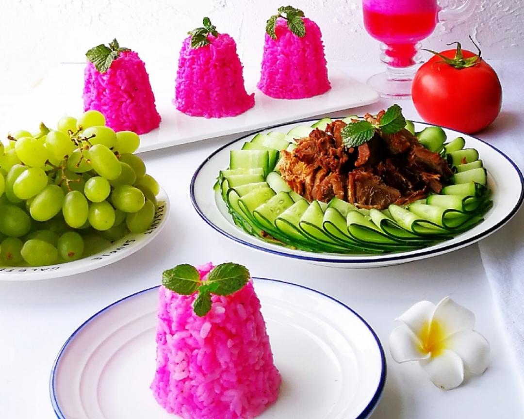 全网原创菜谱，彩色米饭的做法