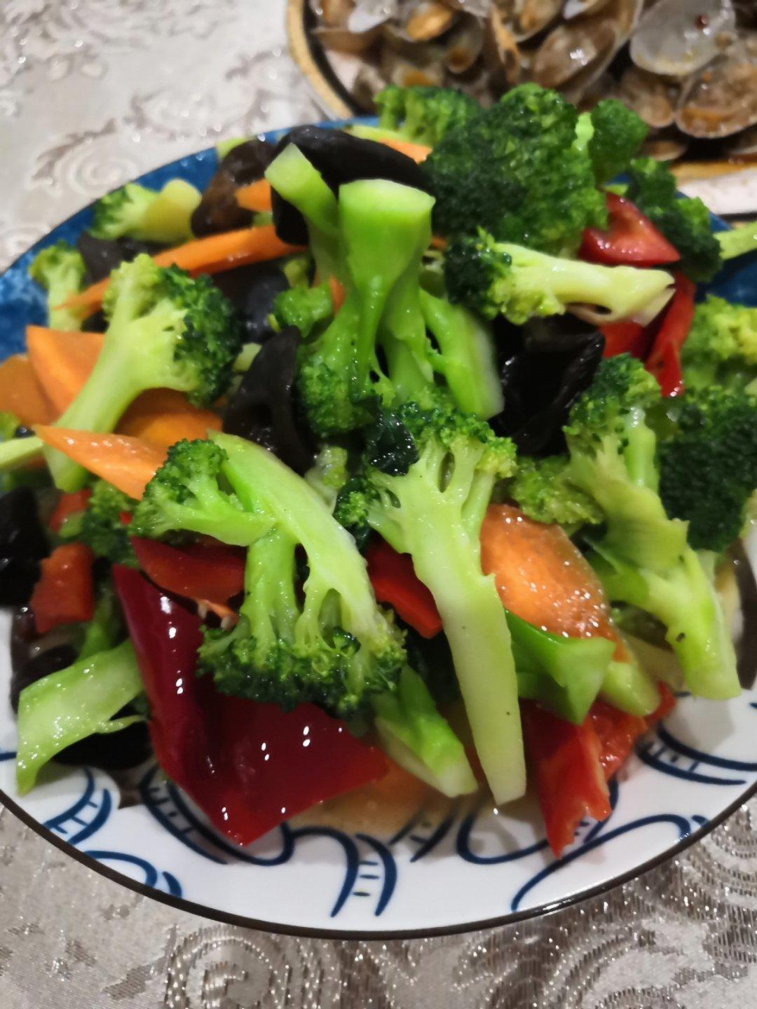 西兰花小炒胡萝卜