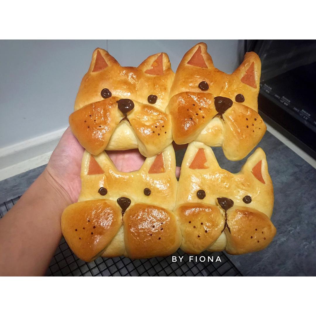 霓裳fiona做的法斗狗狗面包法国斗牛犬餐包