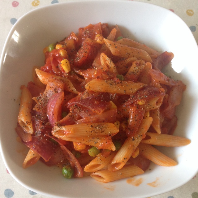 素炒意面。通心粉