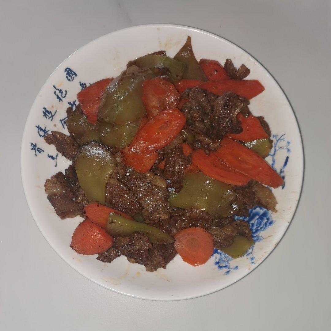 莴笋胡萝卜炒牛肉
