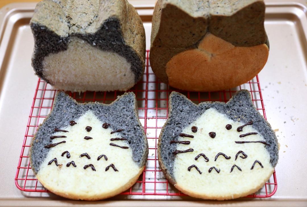 风靡日本的胖脸猫头吐司盒——龙猫双色吐司