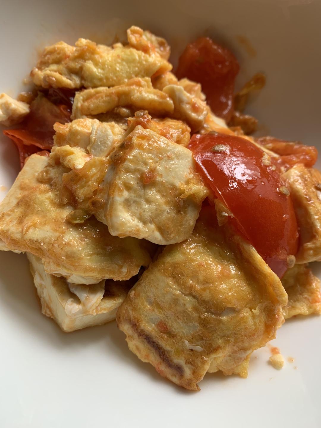 鸡蛋豆腐炒西红柿