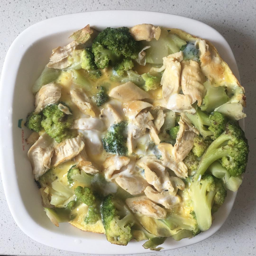 减脂增肌-香肠鸡胸肉西兰花烘蛋