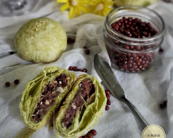 抹茶奶酪红豆酥的做法