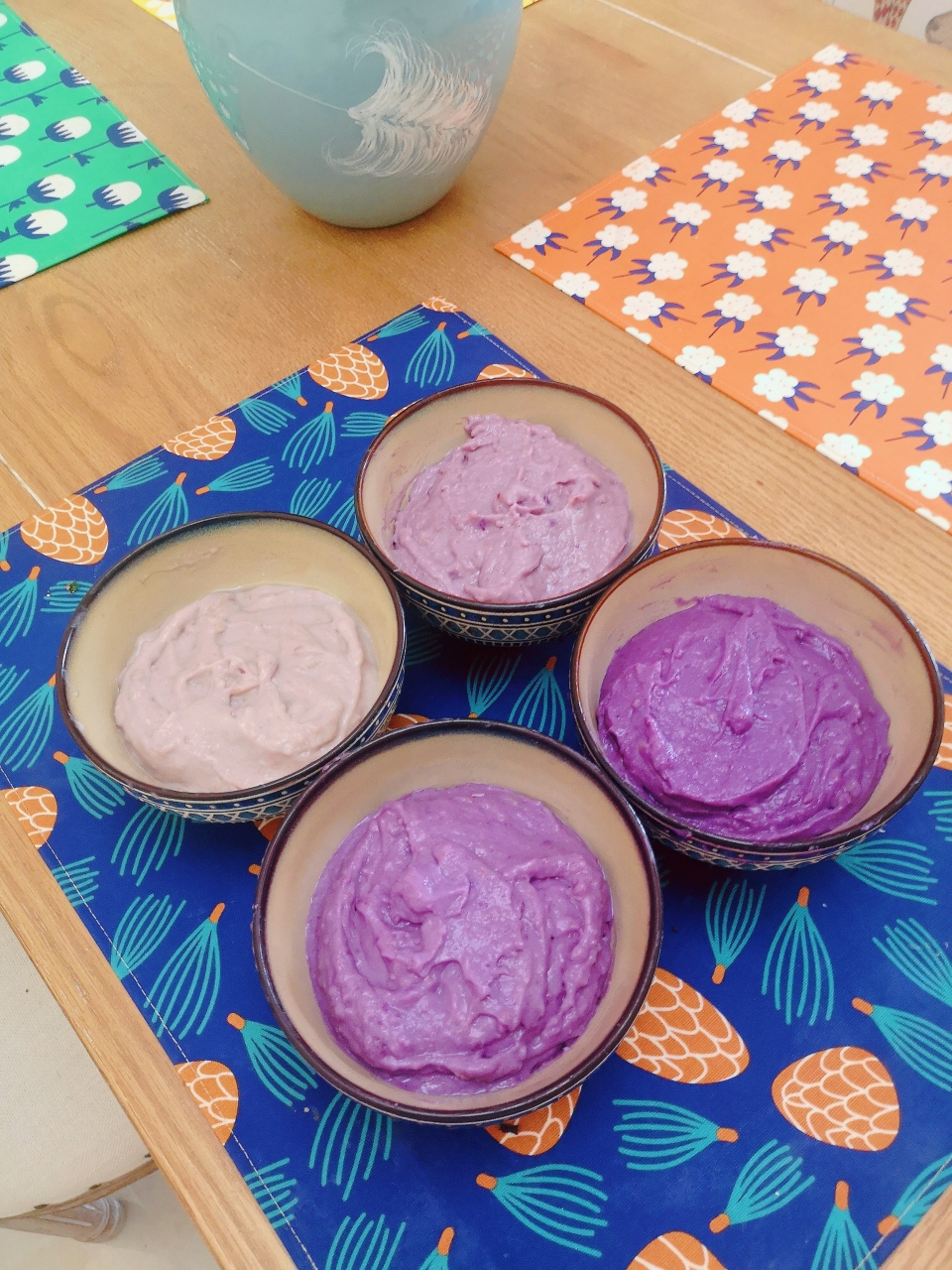 吐司面包馅儿必备温柔渐变四色紫芋泥的做法