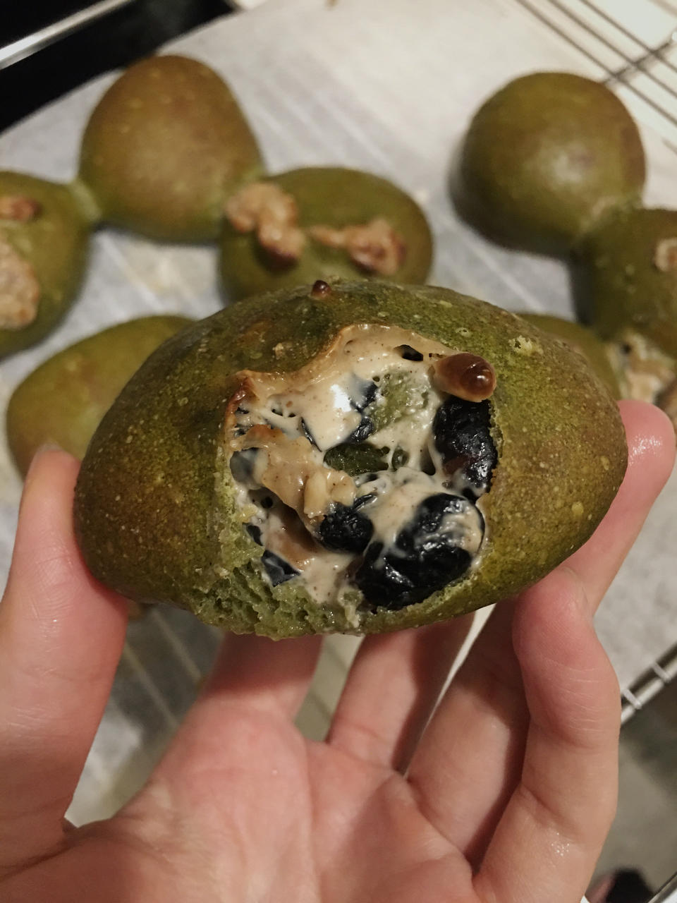抹茶蜜豆奶酪软欧｜抹茶控
