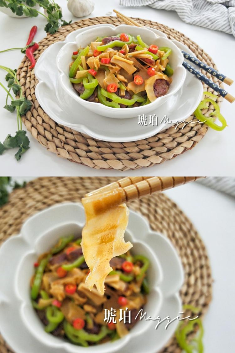 ㊙️腊味‼️笋干炒腊肠‼️超级下饭的做法
