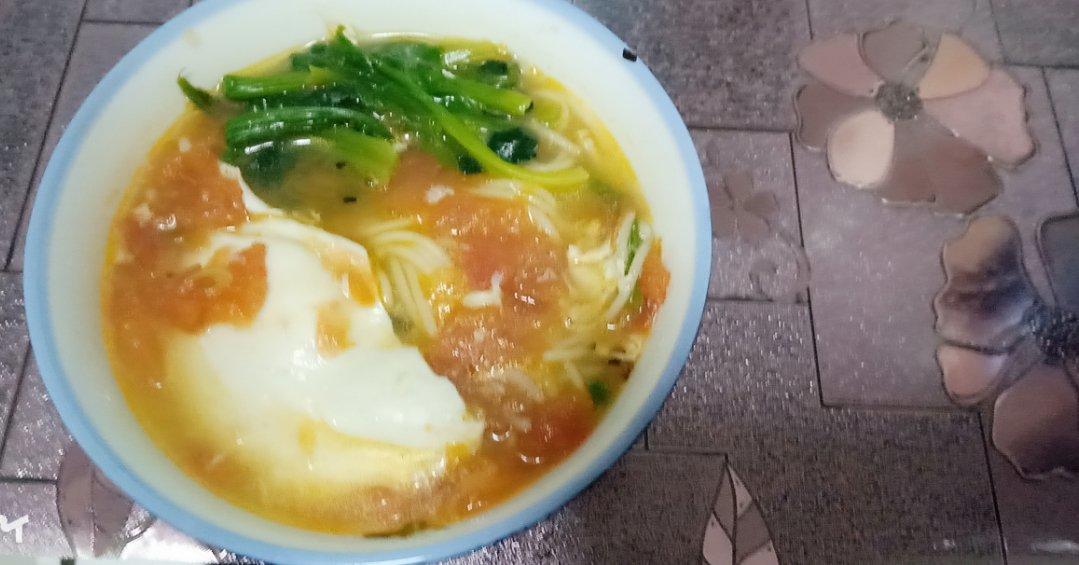 最家常的普通汤面——西红柿鸡蛋龙须面