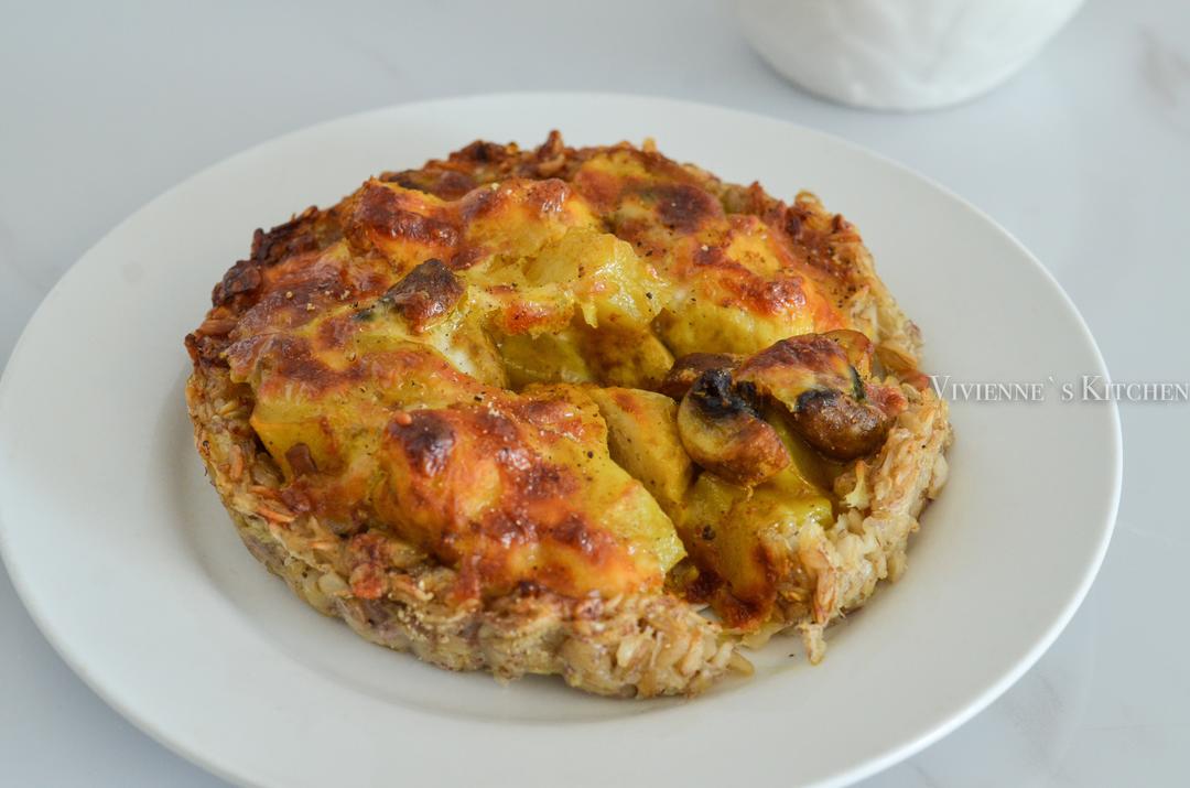 低脂咖喱鸡肉丸咸派