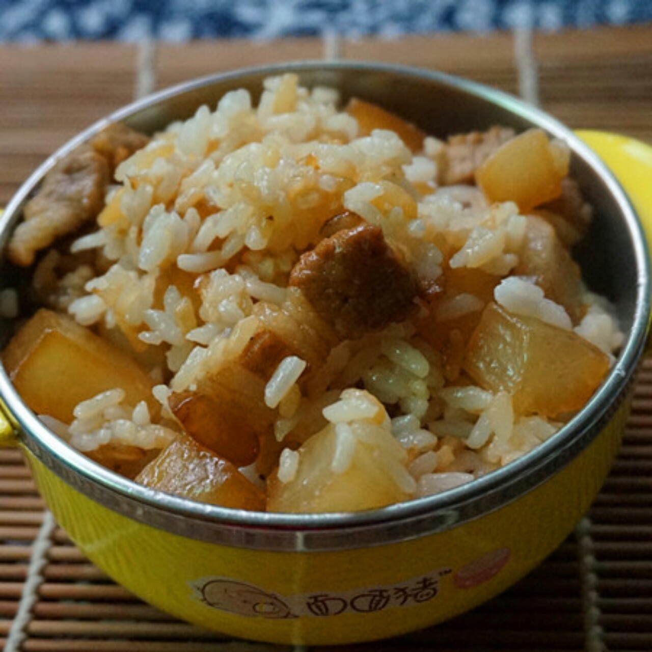 白萝卜五花肉焖饭（柴锅焖饭改良版，适合各种焖饭）的做法