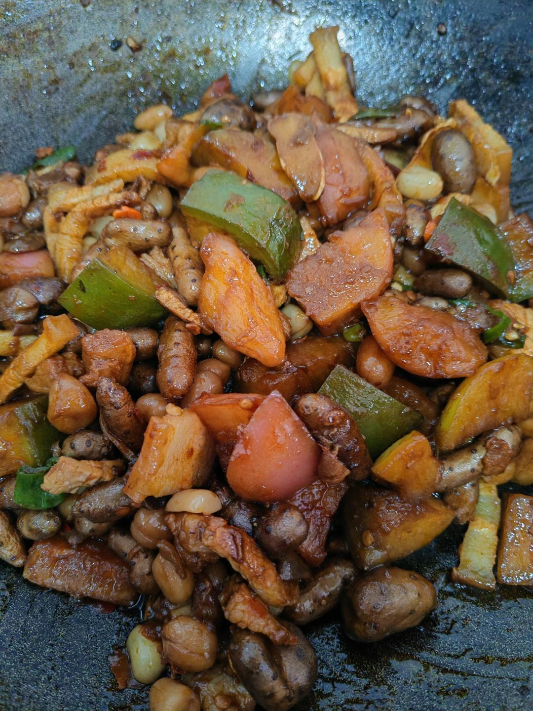红烧肉萝卜香辣山药豆