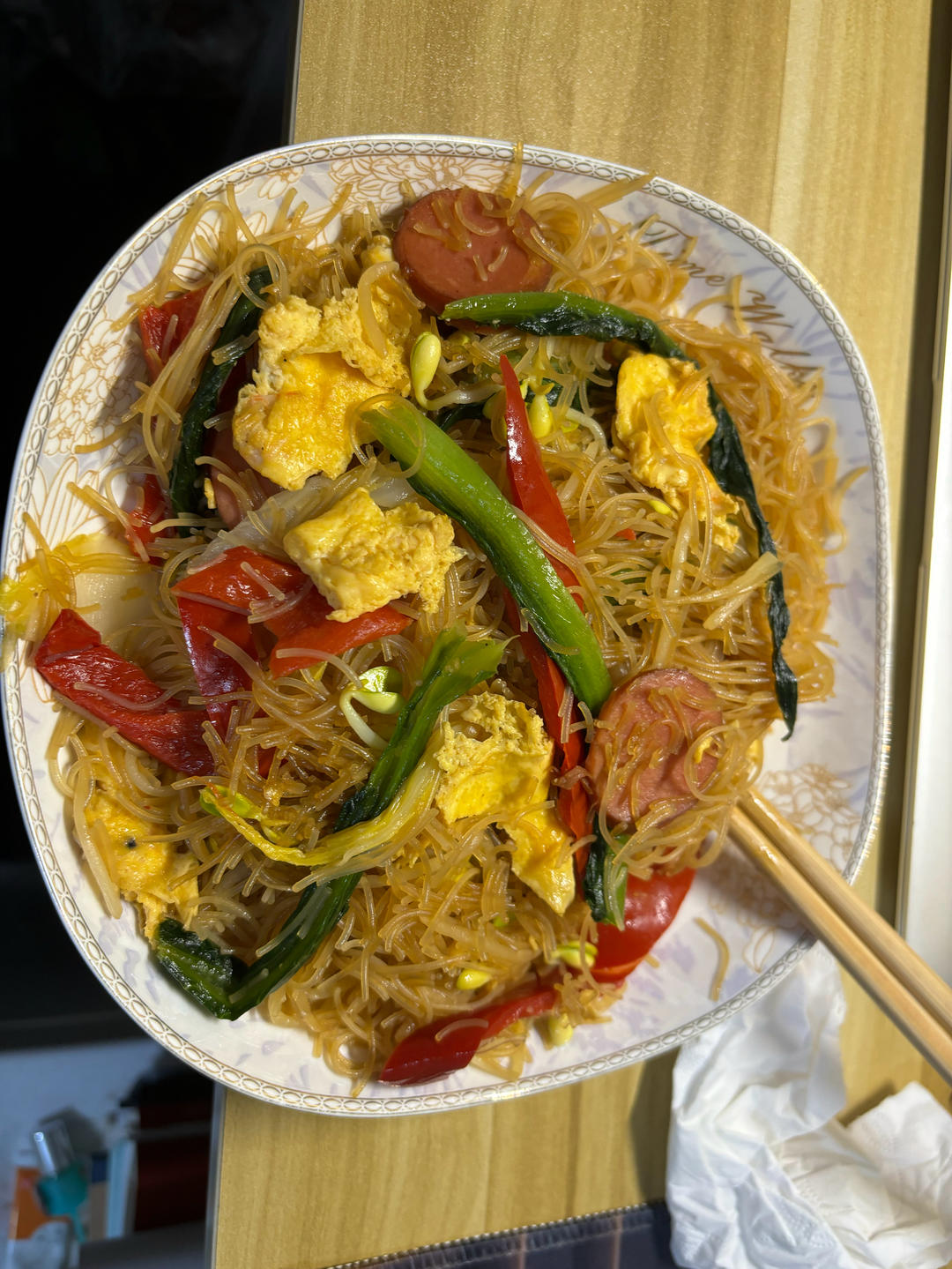 三丝鸡蛋炒粉😋超级懒人食谱，好吃不腻