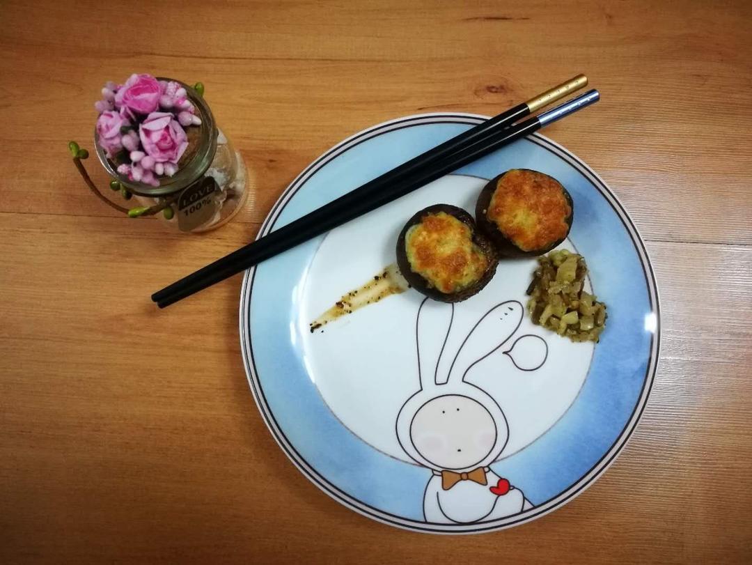 芝士烤大褐菇