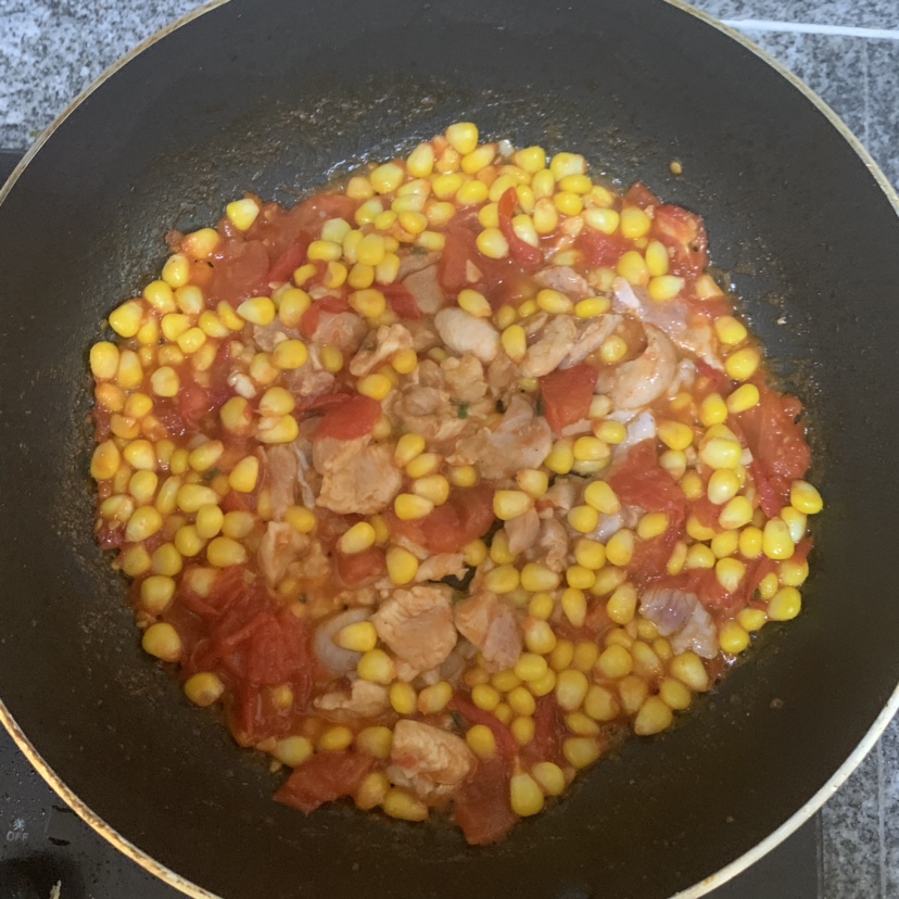 番茄玉米鸡胸肉的做法 步骤7
