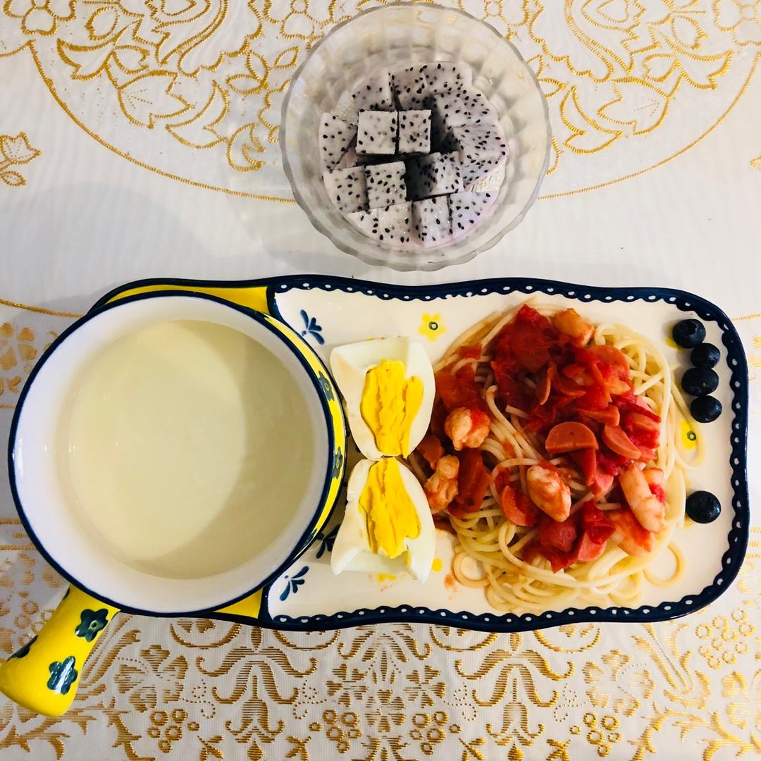 番茄虾仁意面