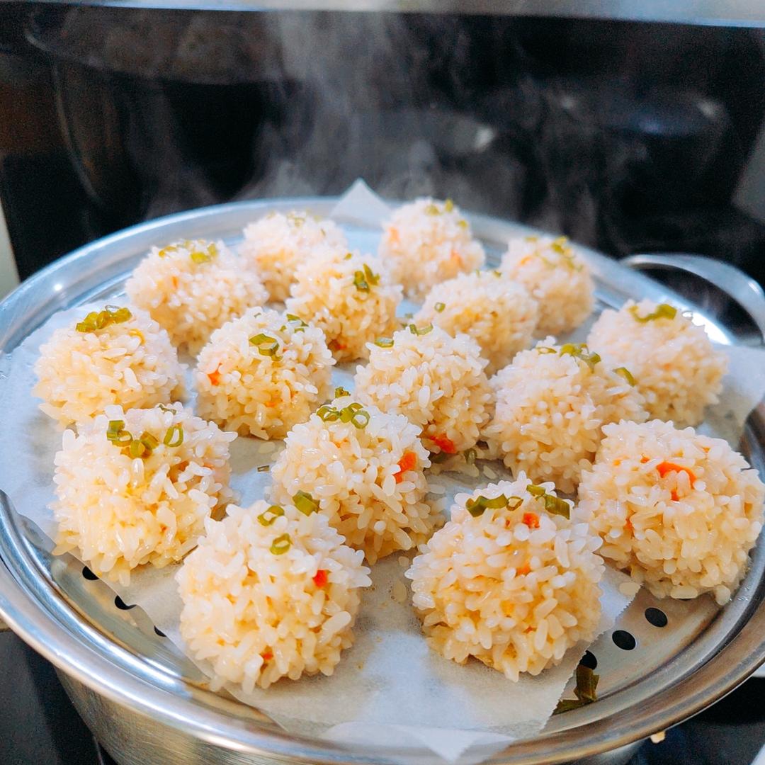 胡萝卜山药糯米肉圆子❤️珍珠丸子❗️儿童健脾胃主食