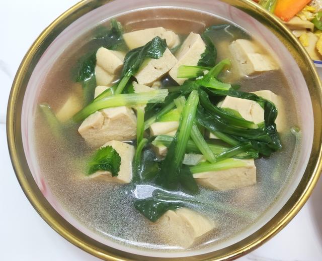 小白菜冻豆腐汤的做法