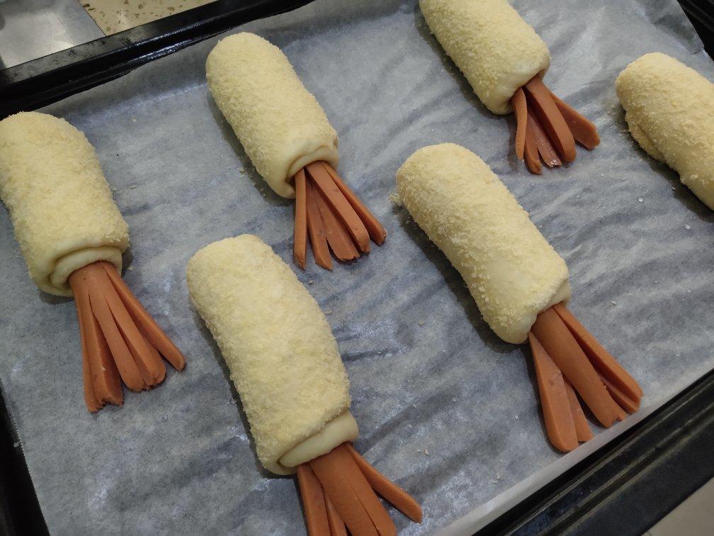 卡通章鱼火腿面包㊙️咸香松软，丑萌可爱