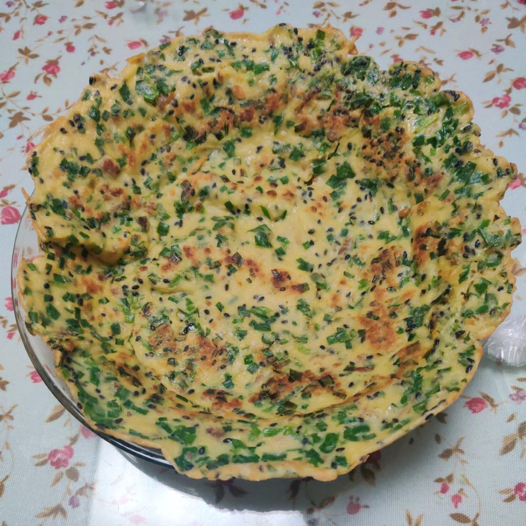 韭菜肉末鸡蛋饼