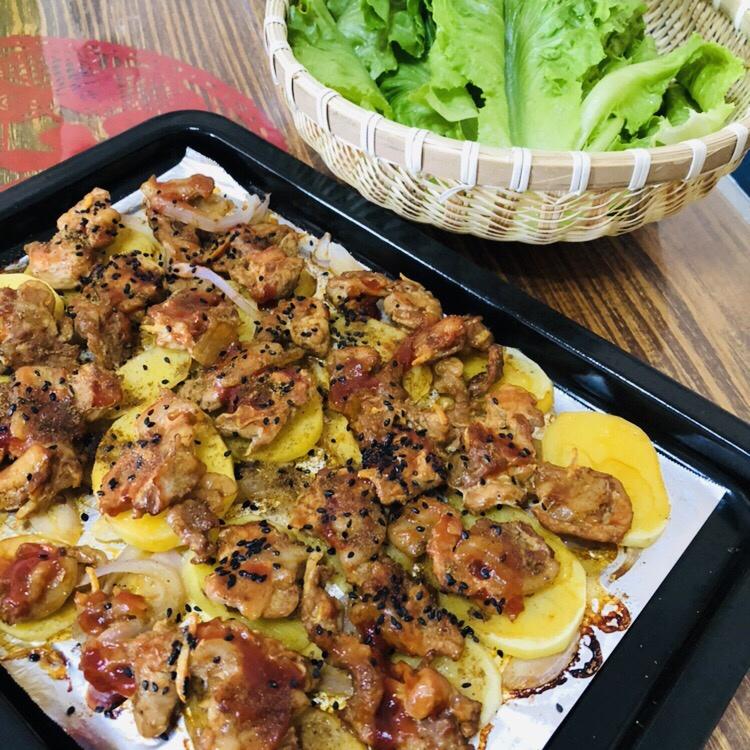 烤箱版土豆烤五花肉