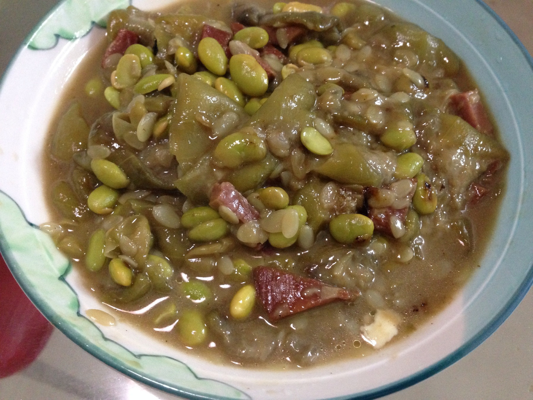 清炒丝瓜毛豆