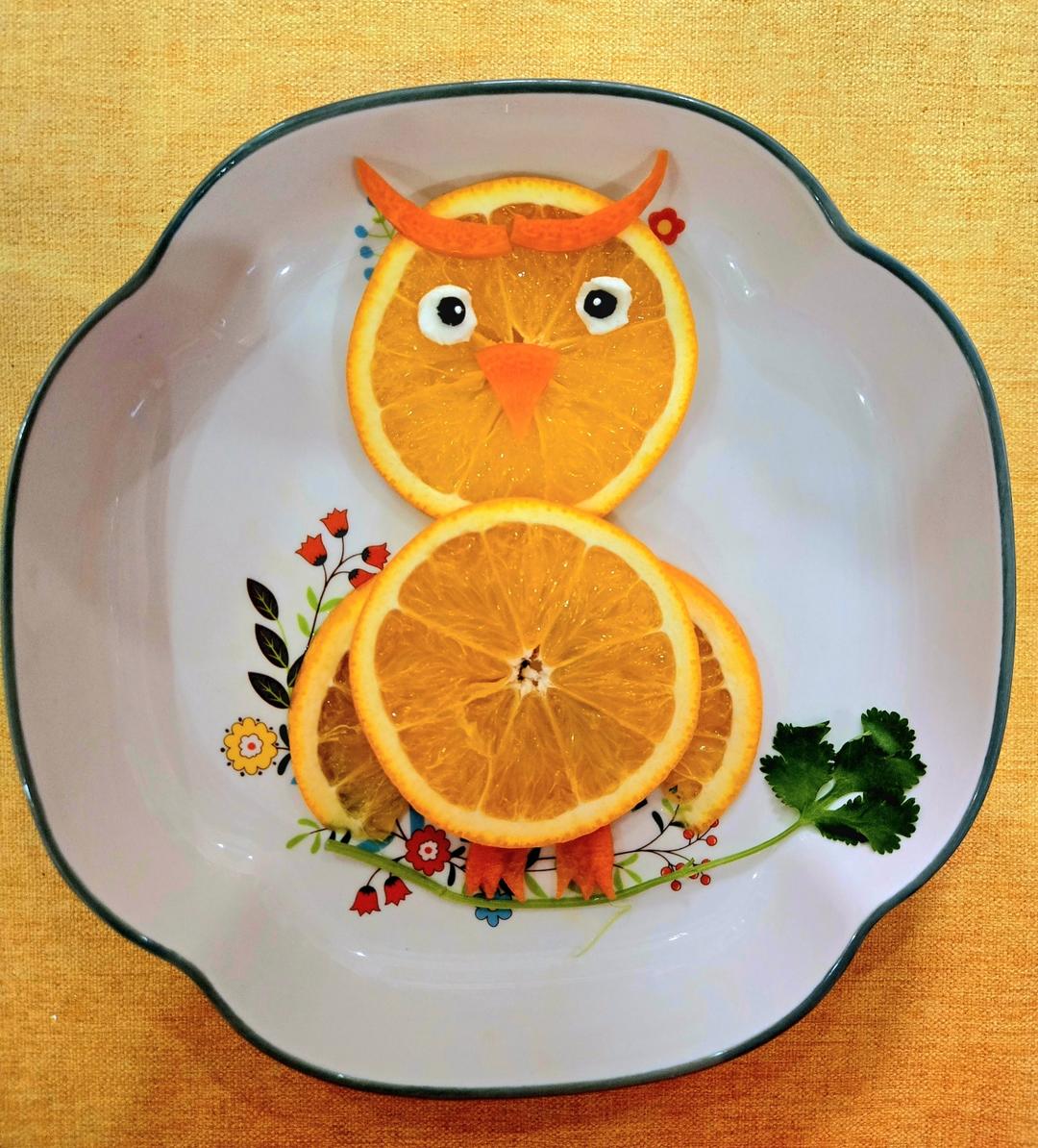 橙子水果拼盘（鹰猫虎狮象猪鸡）