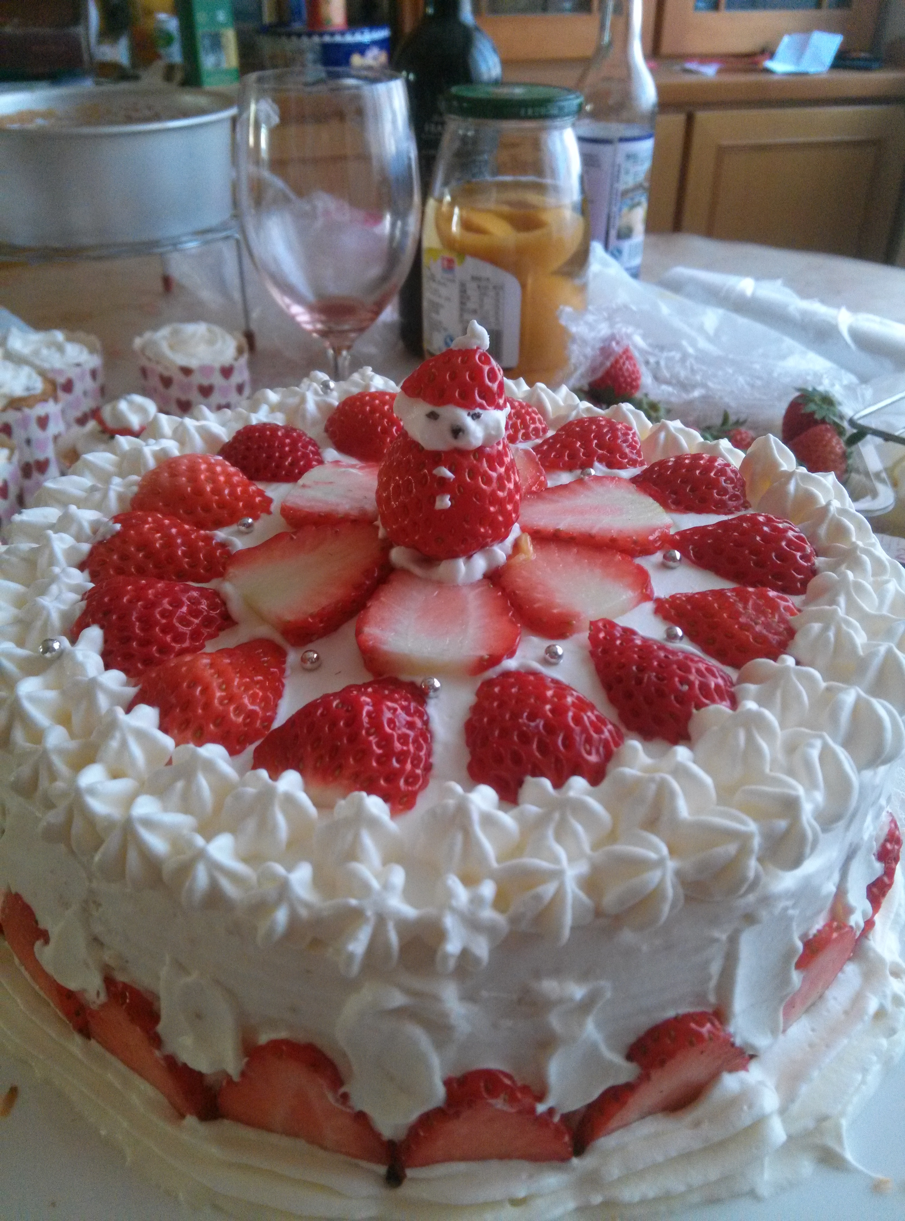 我形我塑做的草莓生日蛋糕