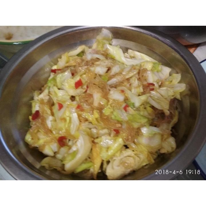 卷心菜炒粉丝 Glass noodles with Cabbage